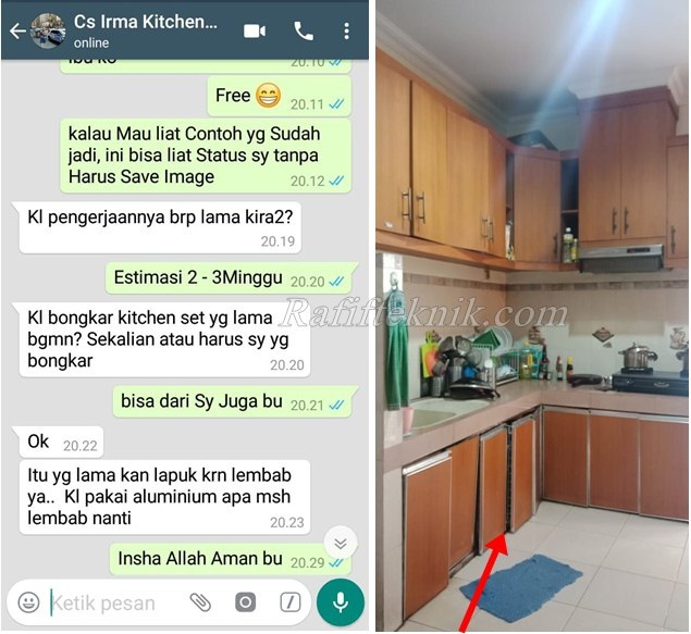 kitchen set bu irma yang rusak