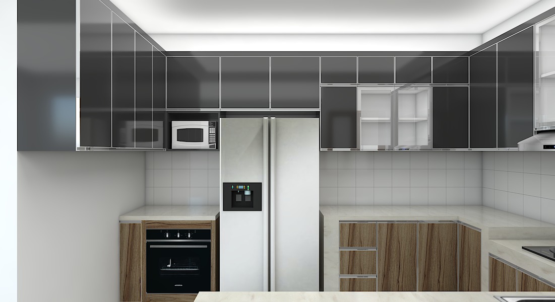 model kitchen set aluminium & Harga terbaru warna hitam