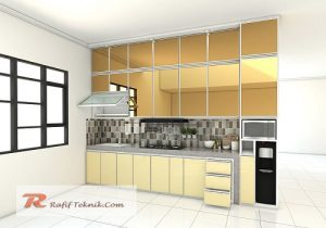 model kitchen set aluminium pintu kaca