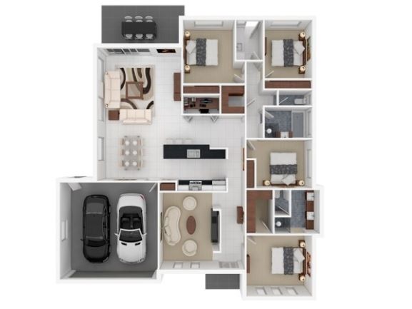 desain interior rumah sederhana 2 lantai 4 kamar tidur