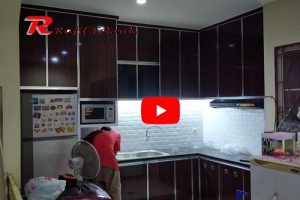 Kitchen Set Aluminium Motif Kayu