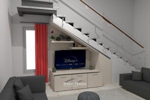 Meja TV & Backdrop TV Custom ini Tampil Mewah & Elegan