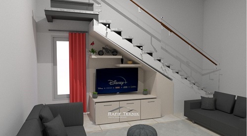 desain meja tv & backdrop tv
