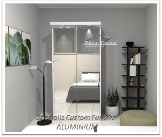 lemari pakaian aluminium 2 pintu