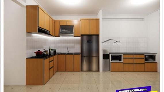 Kitchen Set Aluminium Serat Kayu Type Double Layer