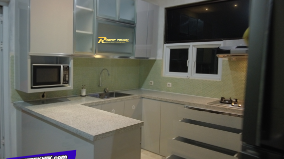 Single Layer Kitchen Set Aluminium Pintu PVC Board