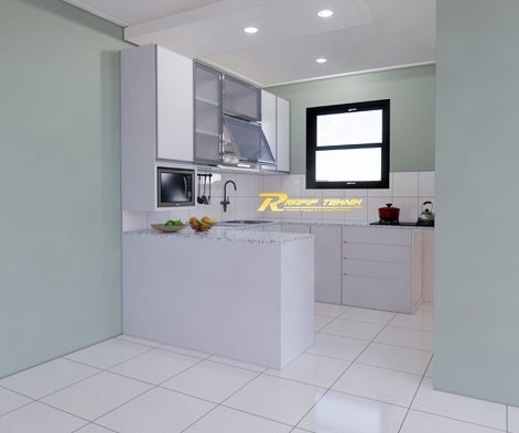 kitchen set aluminium dapur kecil warna putih